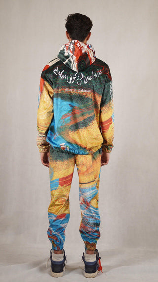 Hand Block Printed "RAVE" Velvet Hoodie - Rastah
