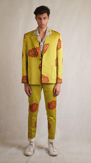 Lime green block printed trousers - Rastah