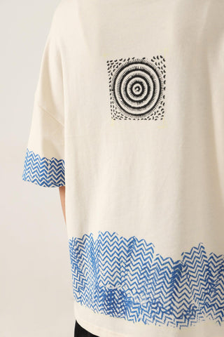 BEIGE BLOCK PRINTED T-SHIRT - Rastah