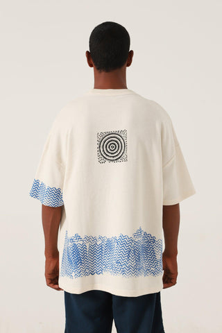 BEIGE BLOCK PRINTED T-SHIRT - Rastah