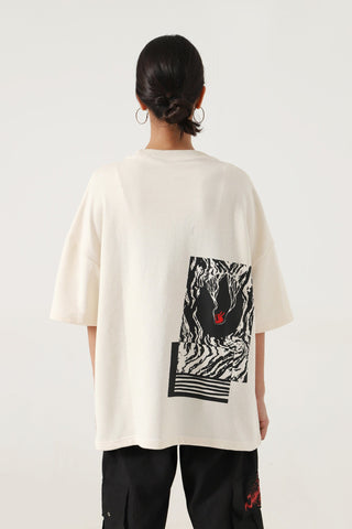 EYE OF THE STORM - BEIGE T-SHIRT - Rastah