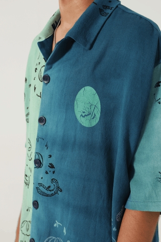 BLOCKPRINTED TIE-DYE SHIRT - Rastah
