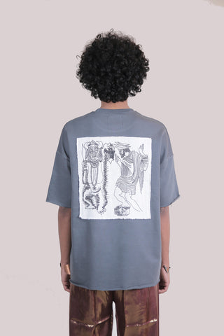 Sadequain Grey Patch T-Shirt - Rastah