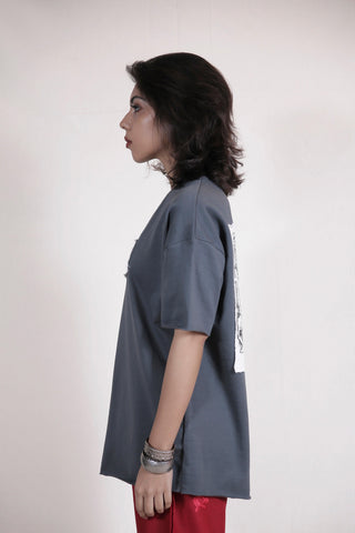 Sadequain Grey Patch T-Shirt - Rastah