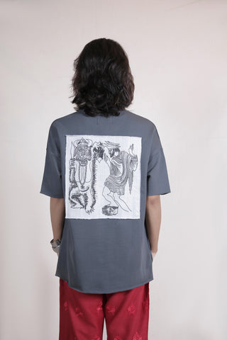 Sadequain Grey Patch T-Shirt - Rastah