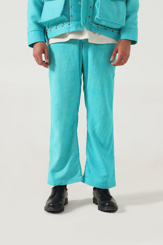 SKY BLUE HANDWOVEN PANTS - Rastah