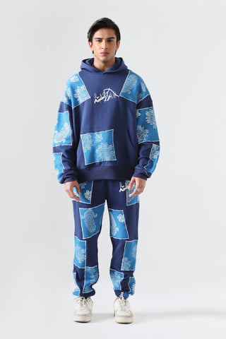 "Unfinished sky" blockprint hoodie