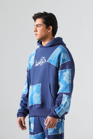 "Unfinished sky" blockprint hoodie