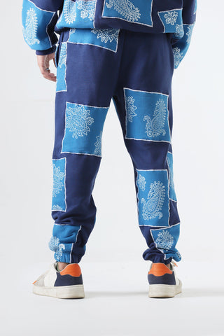 "Unfinished sky" blockprint sweatpants