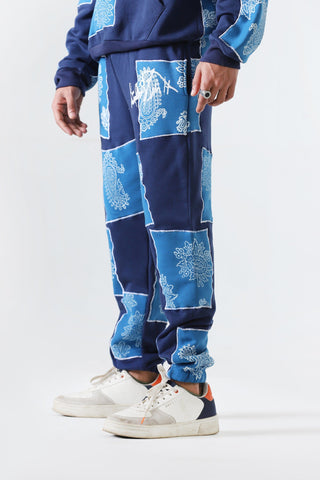 "Unfinished sky" blockprint sweatpants