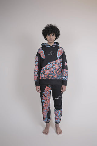 Psychedelic Block-Print Hoodie - Rastah