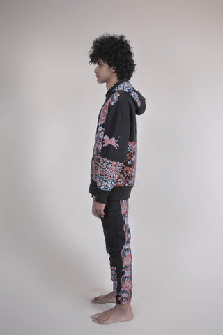 Psychedelic Block-Print Hoodie - Rastah