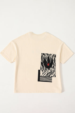 EYE OF THE STORM - BEIGE T-SHIRT - Rastah