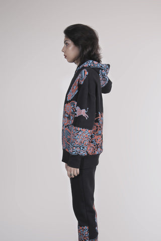 Psychedelic Block-Print Hoodie - Rastah