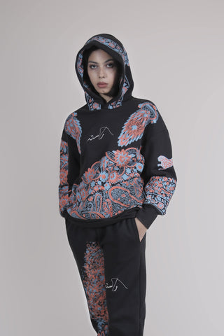 Psychedelic Block-Print Hoodie - Rastah
