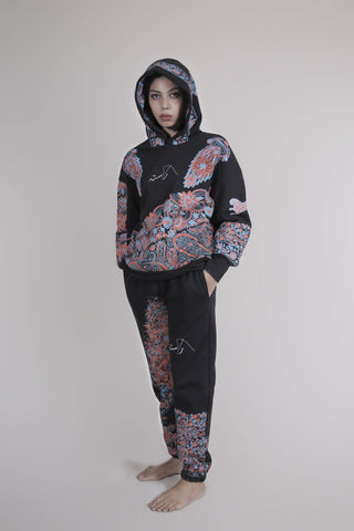 Psychedelic Block-Print Hoodie - Rastah