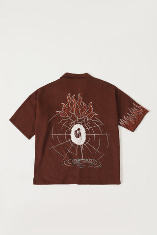 REBIRTH - BROWN BUTTON DOWN SHIRT - Rastah