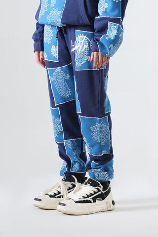 "Unfinished sky" blockprint sweatpants