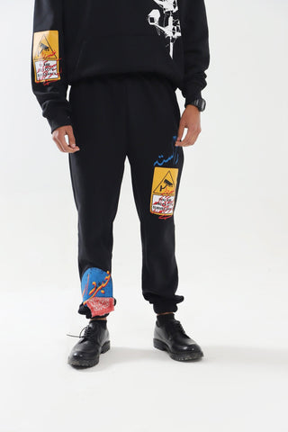 "KHABARDAR" HAND SCREEN PRINTED SWEATPANTS - Rastah
