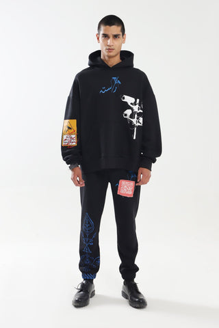 "KHABARDAR" HAND SCREEN PRINTED HOODIE - Rastah