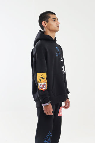 "KHABARDAR" HAND SCREEN PRINTED HOODIE - Rastah
