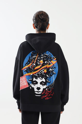 "KHABARDAR" HAND SCREEN PRINTED HOODIE - Rastah