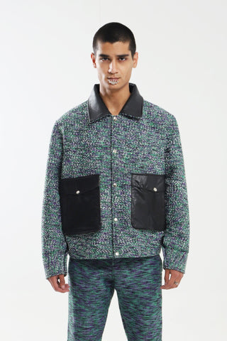 HANDWOVEN LEATHER ACCENT JACKET - Rastah