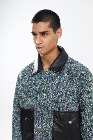 HANDWOVEN LEATHER ACCENT JACKET - Rastah
