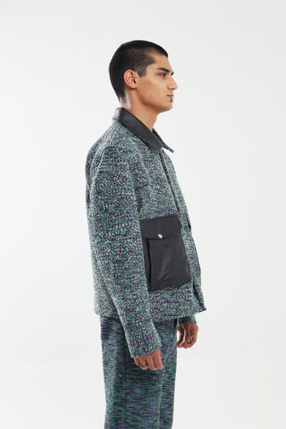 HANDWOVEN LEATHER ACCENT JACKET - Rastah