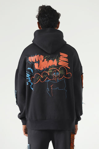 Graffiti screen printed hoodie