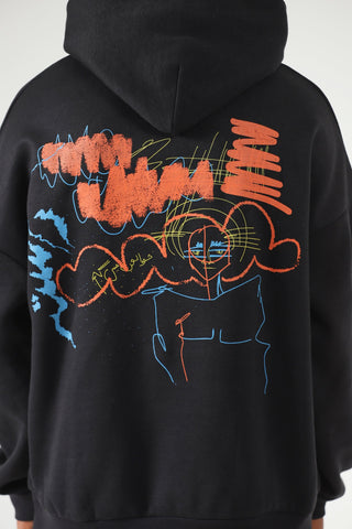Graffiti screen printed hoodie