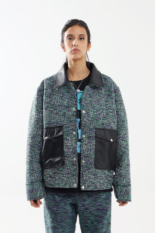 HANDWOVEN LEATHER ACCENT JACKET - Rastah