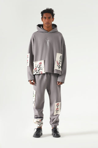 Blockprint charcoal sweatpants