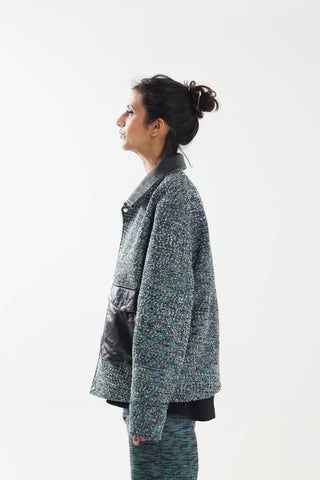 HANDWOVEN LEATHER ACCENT JACKET - Rastah