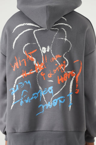 "Mein kon hoon" space greey hoodie