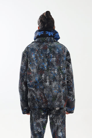 "RACING MIND" HAND PRINTED DENIM JACKET - Rastah