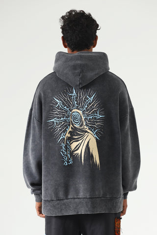"Khamoshi" acid wash hoodie