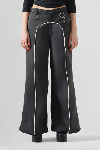 Neoprene flared trousers