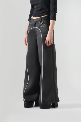 Neoprene flared trousers