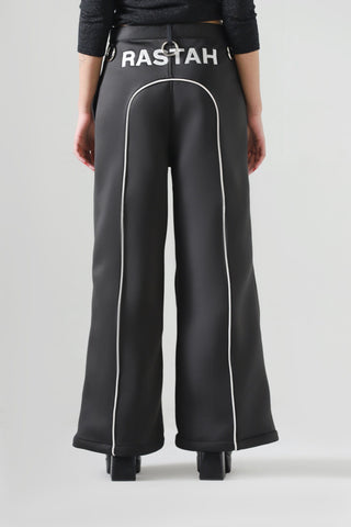 Neoprene flared trousers