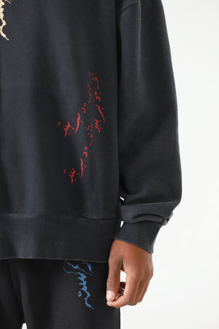 "White rabbit" oil wash sweatshirt