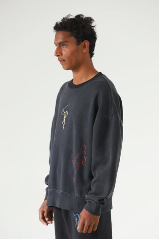 "White rabbit" oil wash sweatshirt