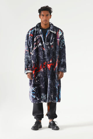 Abstract graffiti long coat