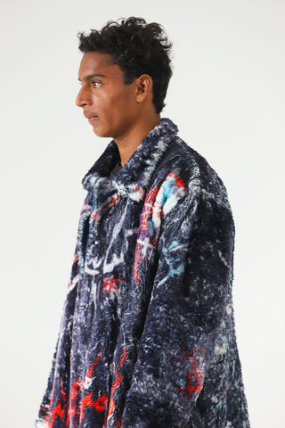 Abstract graffiti long coat