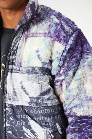 "Sandman" printed sherpa puffer jacket