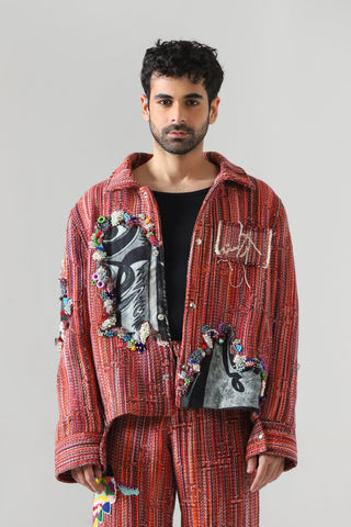 "Sadequain" jacquard embroidery jacket