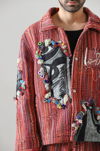 "Sadequain" jacquard embroidery jacket