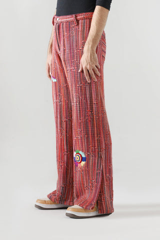 "Sadequain" jacquard embroidered trousers