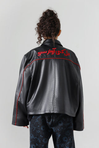 "Dil ki awaz" black leather jacket