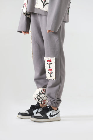 Blockprint charcoal sweatpants